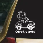 otrok v avtu nalepke za starše za na avto