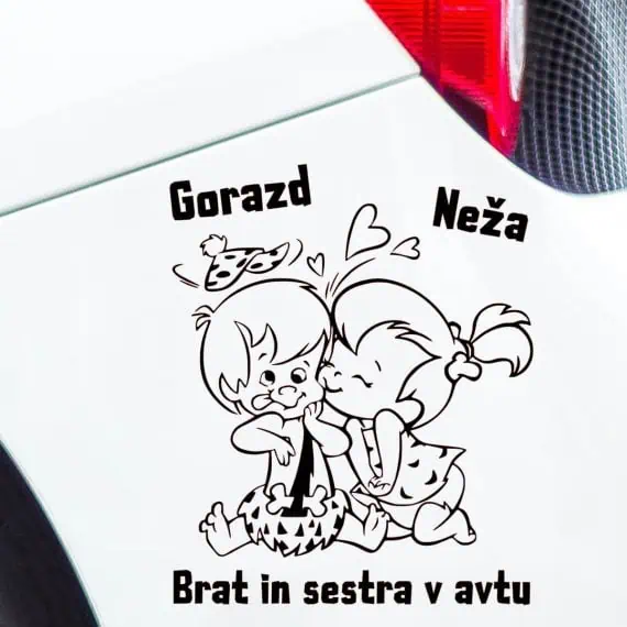 Brat in sestra nalepka za