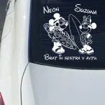 Nalepka Minnie in Mickey s kopalkami surfom in sončnimi očali
