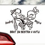 Otrok v avtu bratec in sestrica