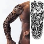 Začasni tattoo demon s krili ter prepleteno lobanjo