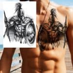 Začasni tattoo špartanski vojak