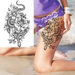 Začasni tattoo vrtnice s kačo
