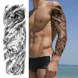 Začasni tattoo zmajevo oko z lobanjo