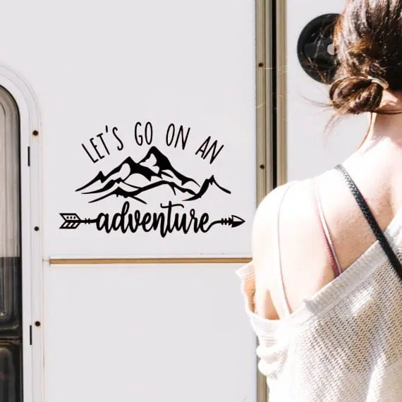 adventures nalepka za avtodom lets go
