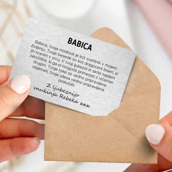 Personalizirano darilo za babico kartica za denarnico