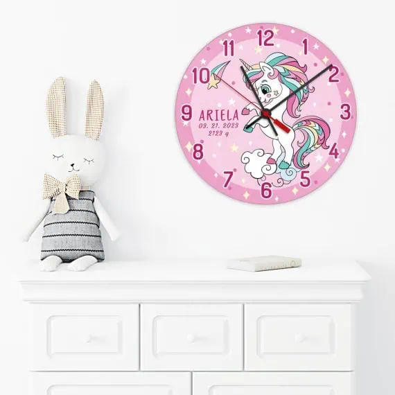Stenske ure unicorn za otroške sobe