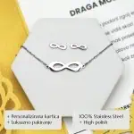 Darilo za ženske infinity verižica in neskončno uhani