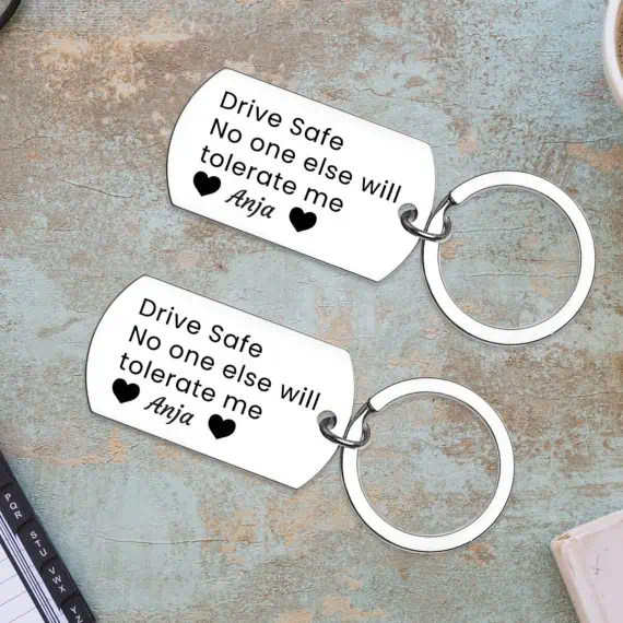 Drive safe obeski s personaliziranim tekstom