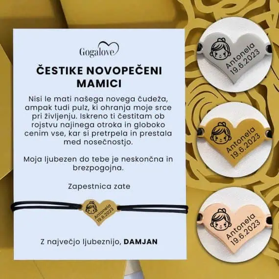Zapestnica darilo za novopečeno mamico Zapestnica darilo za novopečeno mamico