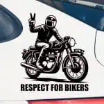 Avto nalepka respect for bikers za motoriste