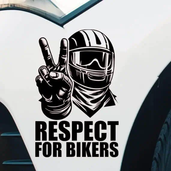 Avto nalepke za motoriste RESPECT for bikers