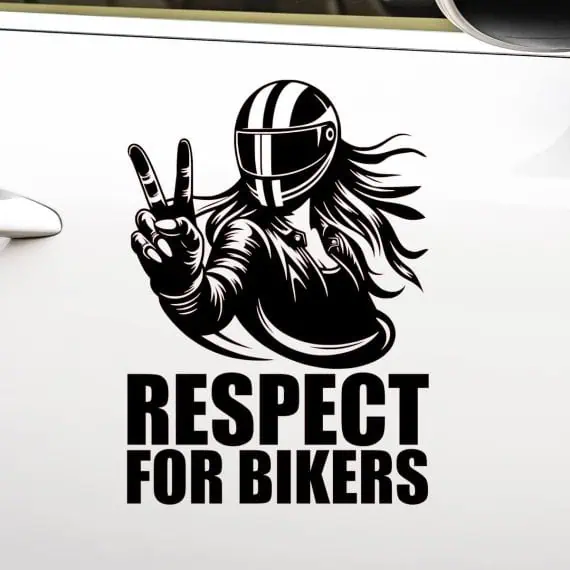 Avto nalepke za motoristke respect for bikers