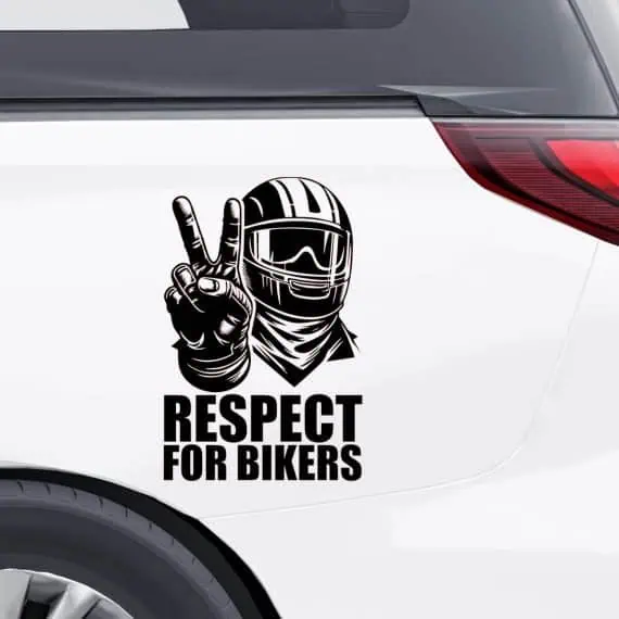 Motoristične nalepke za avto respect for bikers