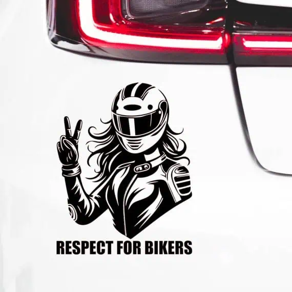 Nalepka Motoristka v avtu