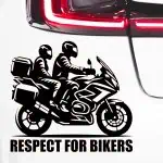 Nalepka dva motorista na potovalnem motorju