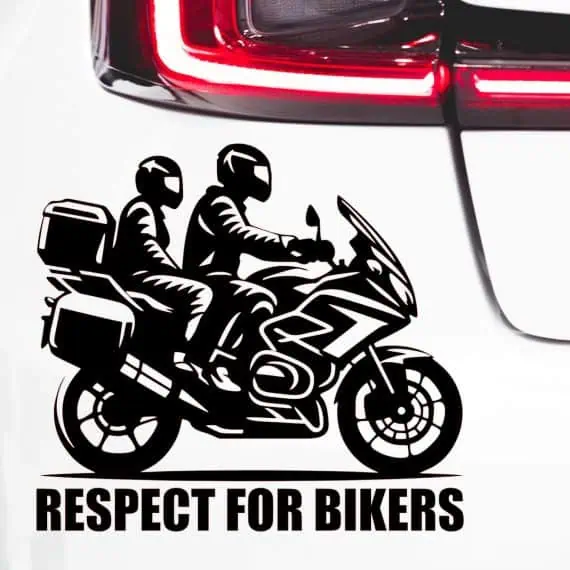 Nalepka dva motorista na potovalnem motorju