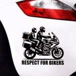 Nalepka dva motorista na potovalnem motorju za avto