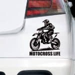 Nalepka motorist motocross na off-road za avtomobile