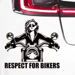 Nalepka motoristka na motorju respect for bikers