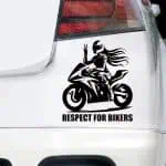 Nalepka motoristka v avtu za ženske
