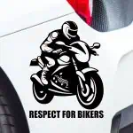 Nalepka za avto motorist na motorju s personalizacijo