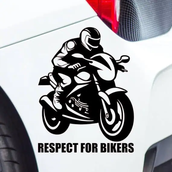 Nalepka za avto motorist na motorju s personalizacijo