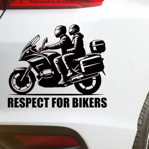 Nalepka za avto motorista na potovalnem motorju (1)