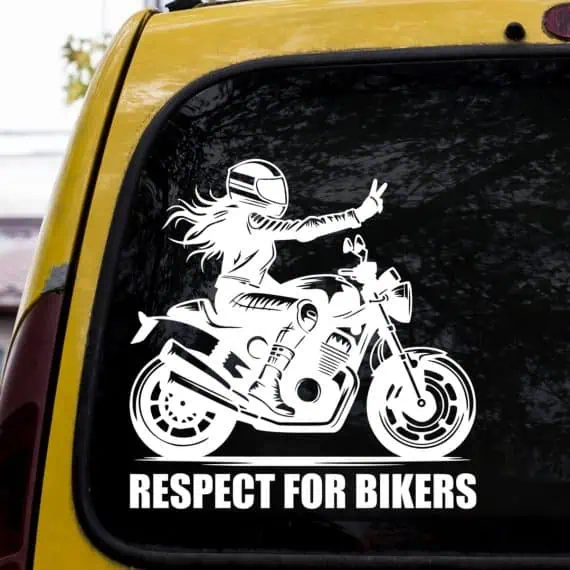 Nalepka za avto mtoristka RESPECT FOR BIKERS