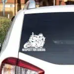 Nalepka za avto z motivom dirkalnega motorja in motorista