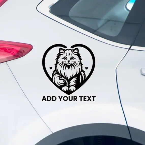 Nalepka za avtomobile mačka in srce