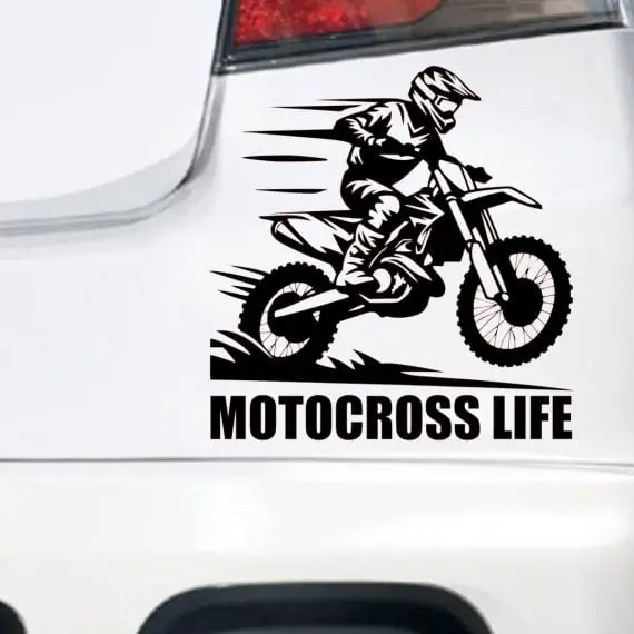 Nalepka za avtomobile motorist in MOTOCROSS