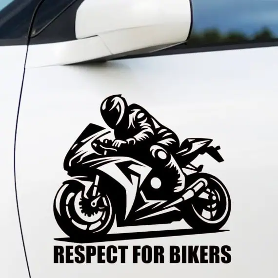 Nalepka za motorista z dirkalnim motorjem