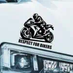 Nalepka za motorista z dirkalnim motorjem RESPECT FOR BIKERS