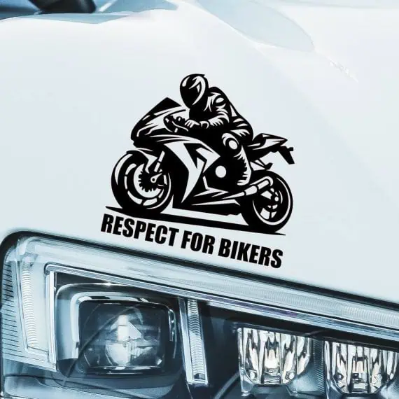 Nalepka za motorista z dirkalnim motorjem RESPECT FOR BIKERS