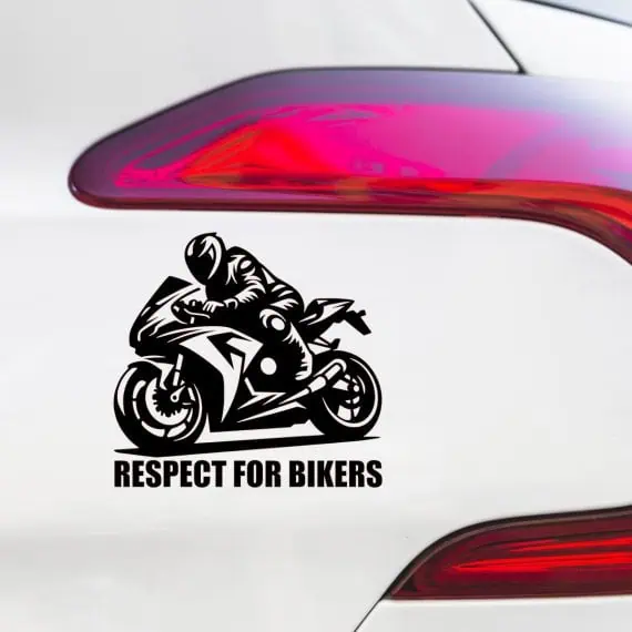 Nalepka za motorista z dirkalnim motorjem za avto