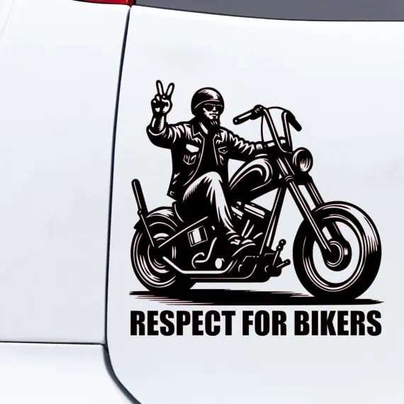 Nalepka za motoriste chopper respect for bikers