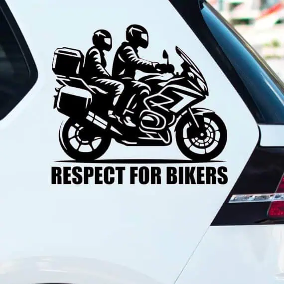 Nalepke dva motorista na potovalnem motorju