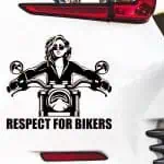 Nalepke za avto motoristka na motorju