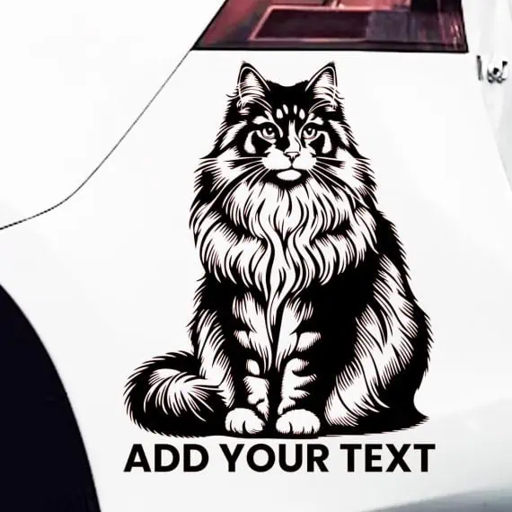 Nalepke za avto norveška gozdna mačka s personalizacijo