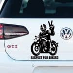 REspect for bikers nalepke za avtomobile