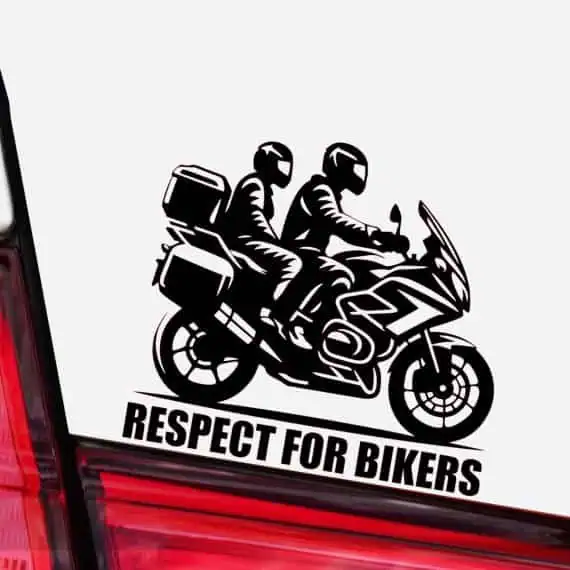 avto Nalepka dva motorista na potovalnem motorju