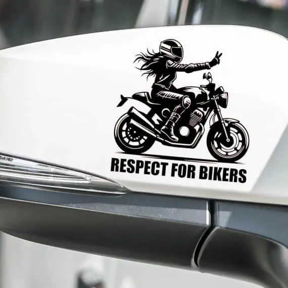 avto nalepka mtoristka RESPECT FOR BIKERS