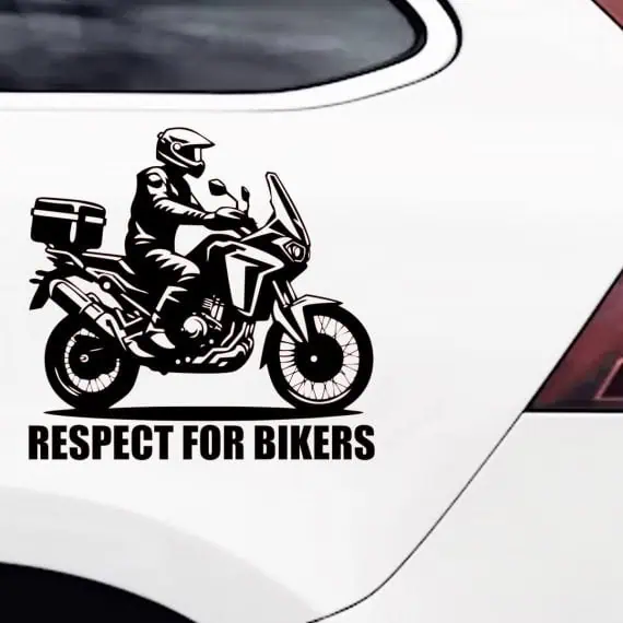 nalepka HONDA Africa Twin z motoristom za avto