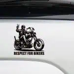 nalepka chopper in voznik z napisom respect for bikers
