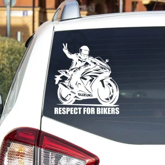nalepka suziki ninja in motorist za avto
