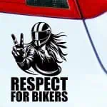 nalepke za avto za motoristke respect for bikers
