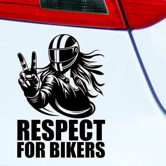 nalepke za avto za motoristke respect for bikers