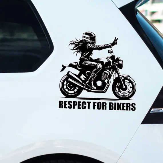 nalepke za ženske lastnice motorjev RESPECT FOR BIKERS