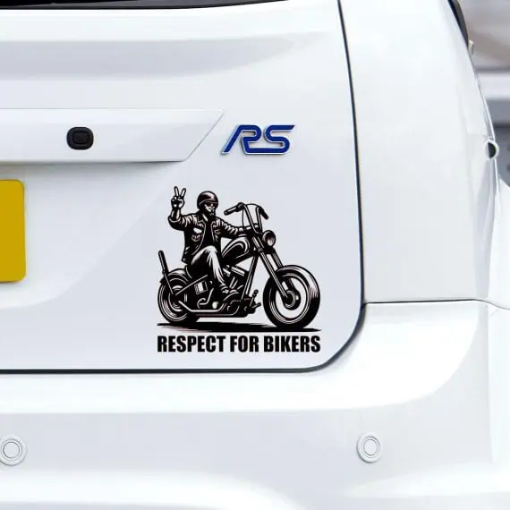respect for bikers chopper nalepka za avto